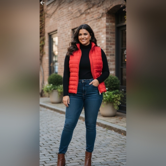 MICHAEL Michael Kors Jackets & Blazers - Red Quilted Packable Vest - Women Jackets & Coats